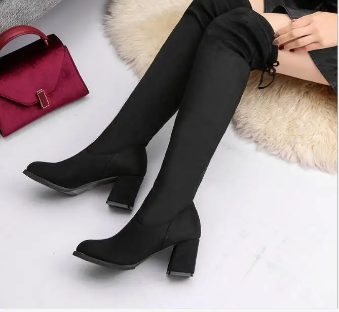 

Women Casual Over the Knee boots shoes Winter women Female Round Toe Platform Large size to keep warm Boots lady Thigh High Boot