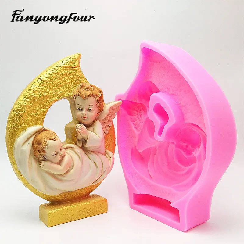 Силиконовая форма для выпечки тортов Angel из смолы гипса шоколада свечей конфет