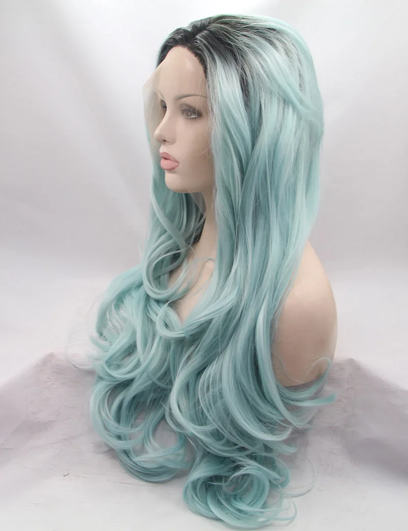 Similler Для женщин длинные волнистые синтетические Синтетические волосы на кружеве