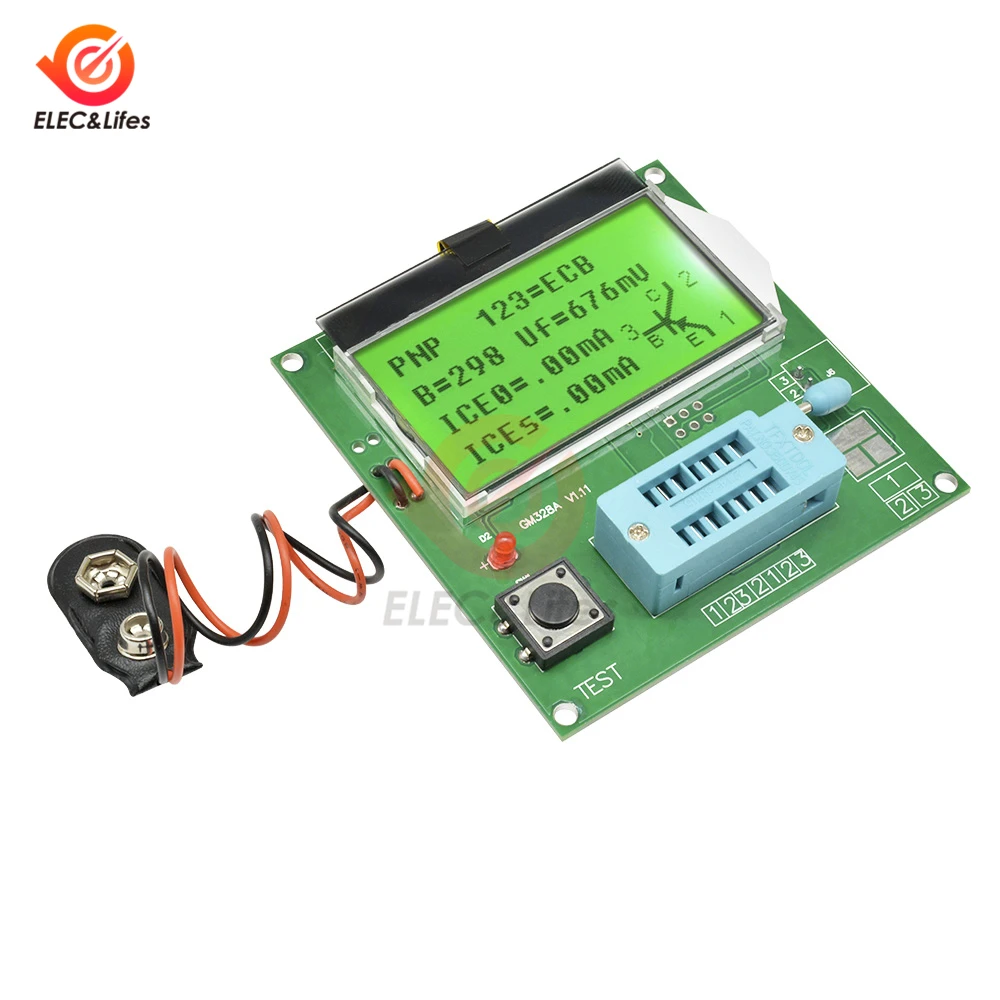 ЖК цифровой тестер транзисторов GM328A GM328 измеритель емкости LCR RLC PWM/ESR MOS/PNP/NPN V2PO