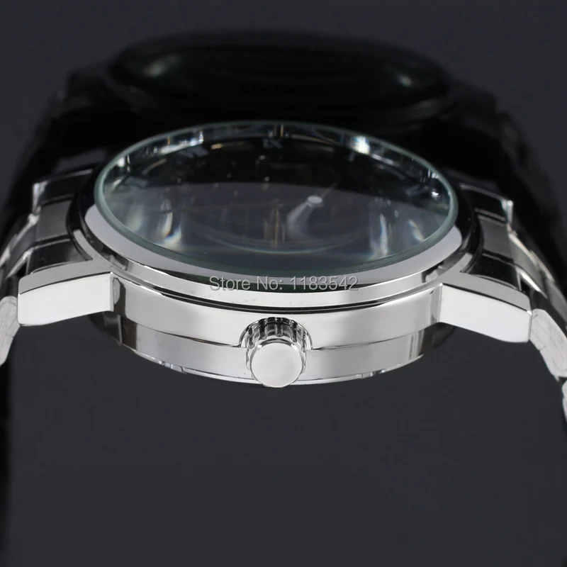 Часы наручные Winnner Мужские автоматические прозрачные Спортивные с браслетом из