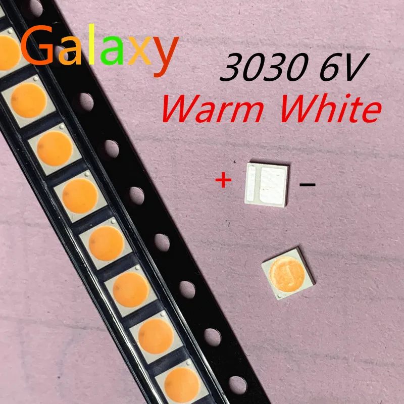 100 шт AOT Высокая мощность LED 3030 1 6 W 6V 2700K теплый белый EMC освещение