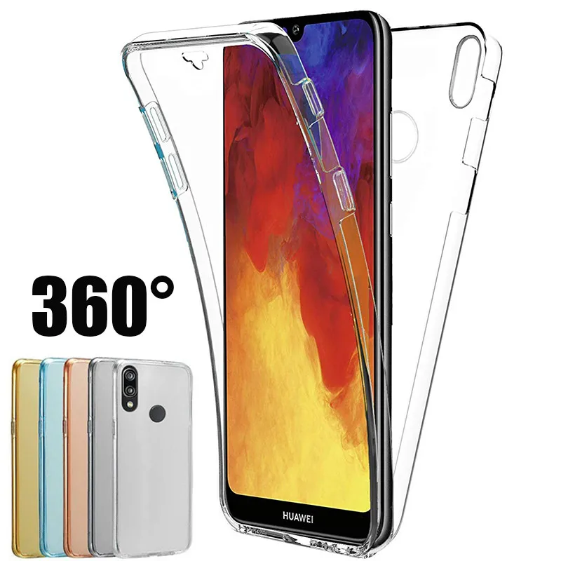 360 задний+ передний Мягкий ТПУ чехол для huawei P20 Pro P30 Lite Y6 Y7 P Smart чехол s P8 P9 P10 Plus Mate20 10 полный защитный чехол