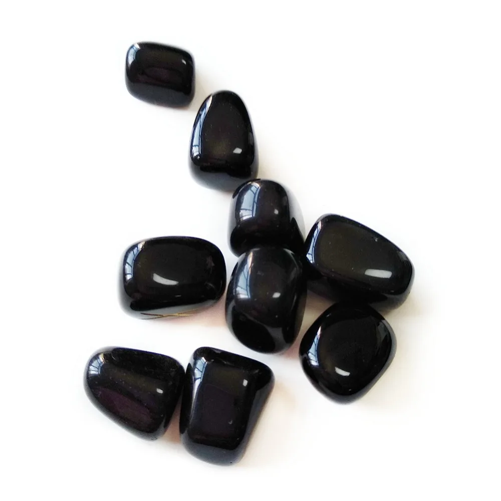 Натуральные черные обсидиановые кварцевые резные камни искусственные кристаллы