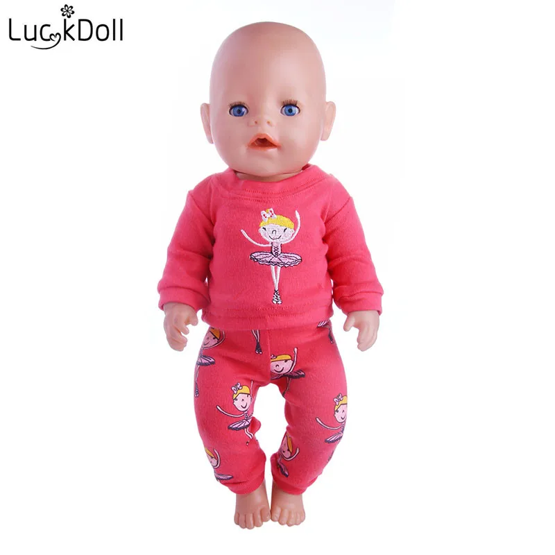 Красная футболка и штаны LUCKDOLL костюм для куклы 18 дюймов или 43 см аксессуары |