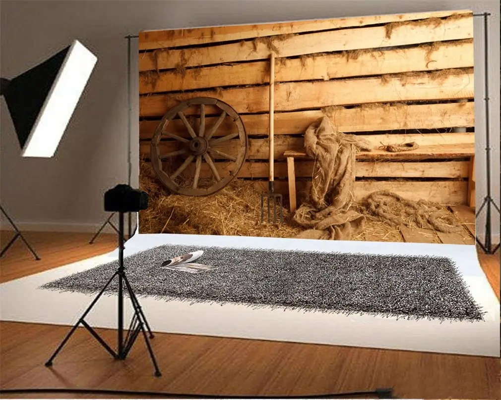 Фон для фотосъемки сарай соломенный тюк инструмент Фермы Винтажный автомобиль