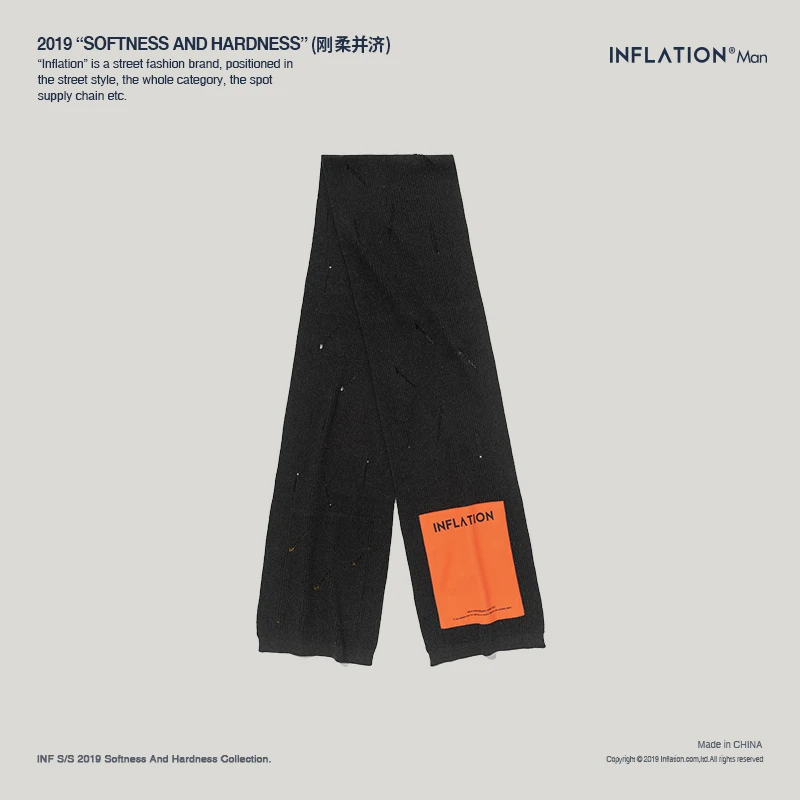 Инфляция 4 юбилей шарф цветной блок шелковый уличная хип хоп шерстяной 180 см пара