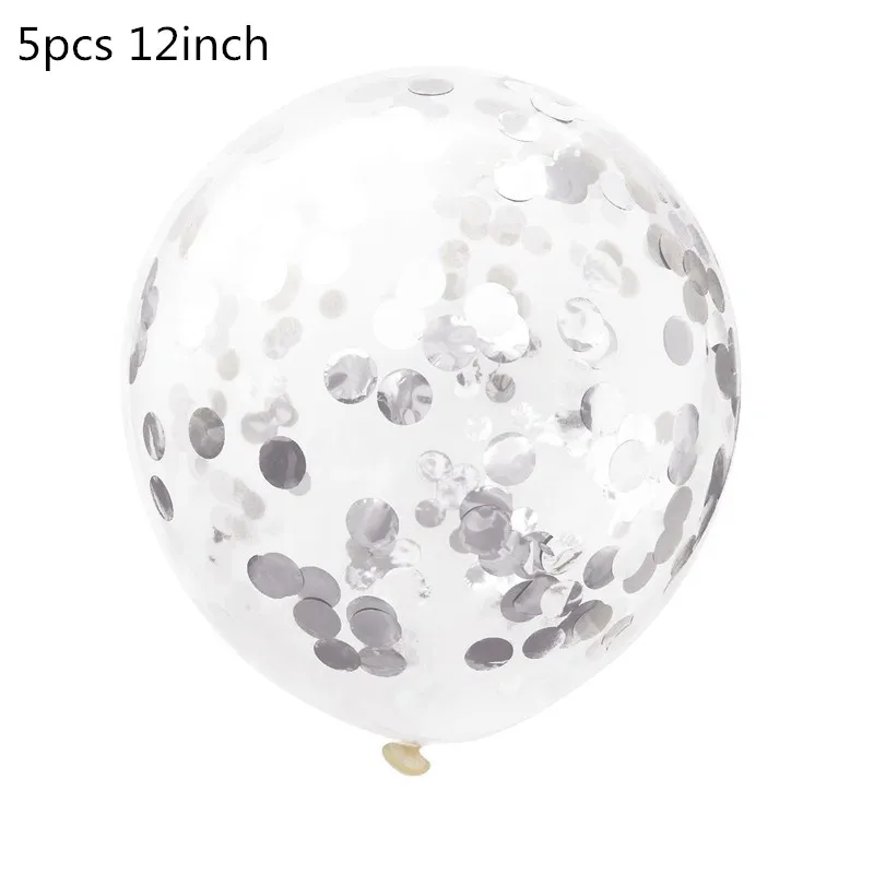 5pcs silver confetti 11 трубок держатель воздушных шаров колонна-подставка прозрачный пластиковый шар палочка День Рождения украшения Детские свадебные шары Декор - Цвет: 5pcs silver confetti