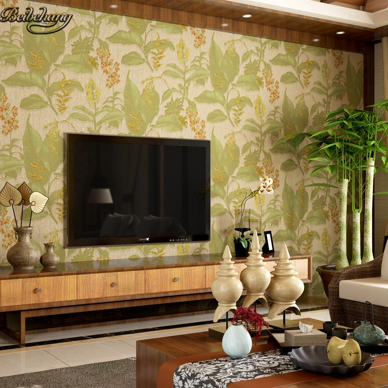 beibehang European Retro Pastoral Large Flower 3D Stereo Non - Woven Wallpaper Bedroom Living Room Sofa TV Background | Обустройство