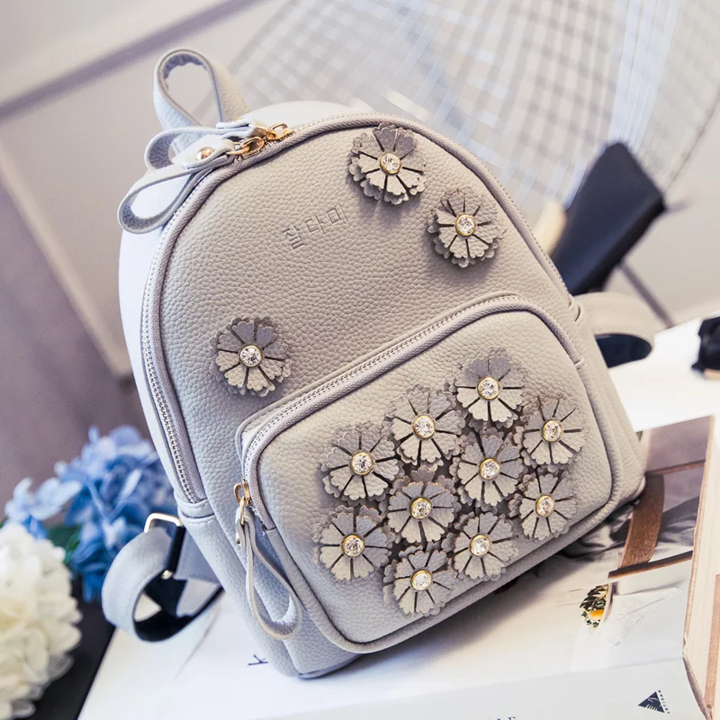 Menghuo 2018 Мода PU кожа цветок Для женщин сумка feminina Bolsas ежедневных покупок Рюкзаки