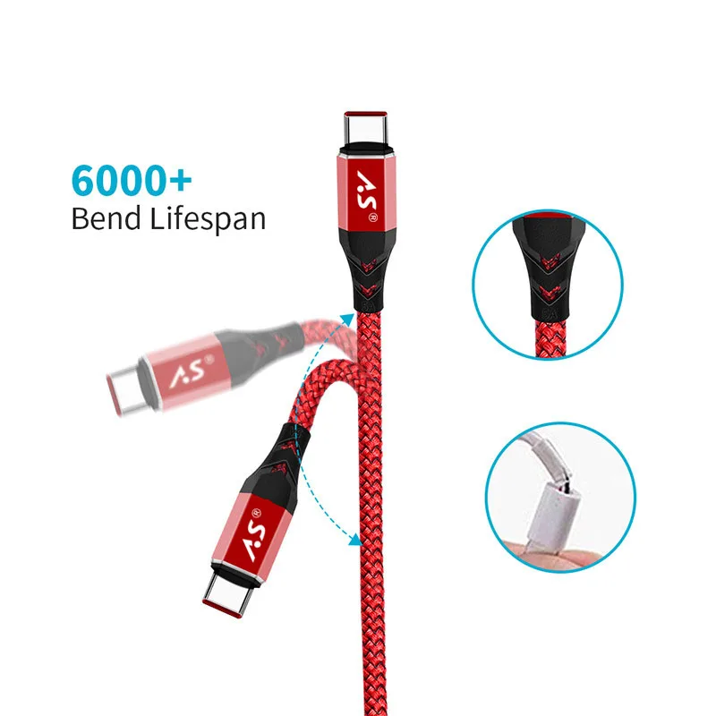 Кабель A.S type-C USB C 3,1 Быстрая зарядка 5А кабель для передачи данных Android Быстрая зарядка для Xiaomi Mi 8 SE huawei P20 Pro samsung шнур провод