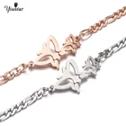 Yiustar, Женские Ювелирные изделия, браслеты из нержавеющей стали, браслеты с бабочками, Золотая цепочка, браслеты для банкета, аксессуары для женщин, Bijoux