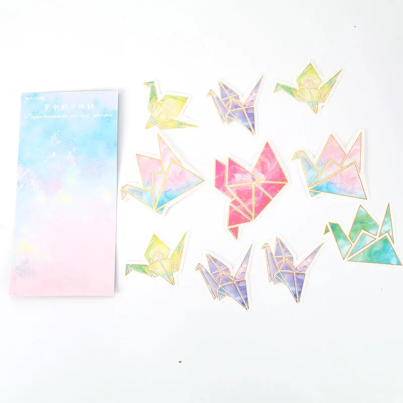 ПВХ DIY Scrapbook Deco Наклейки в случайном порядке и рисунком виде птичек-оригами