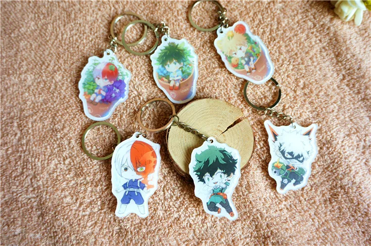 6 шт./лот аниме Моя геройская Академия акриловый брелок игрушка Boku no Hero Akademia Midoriya