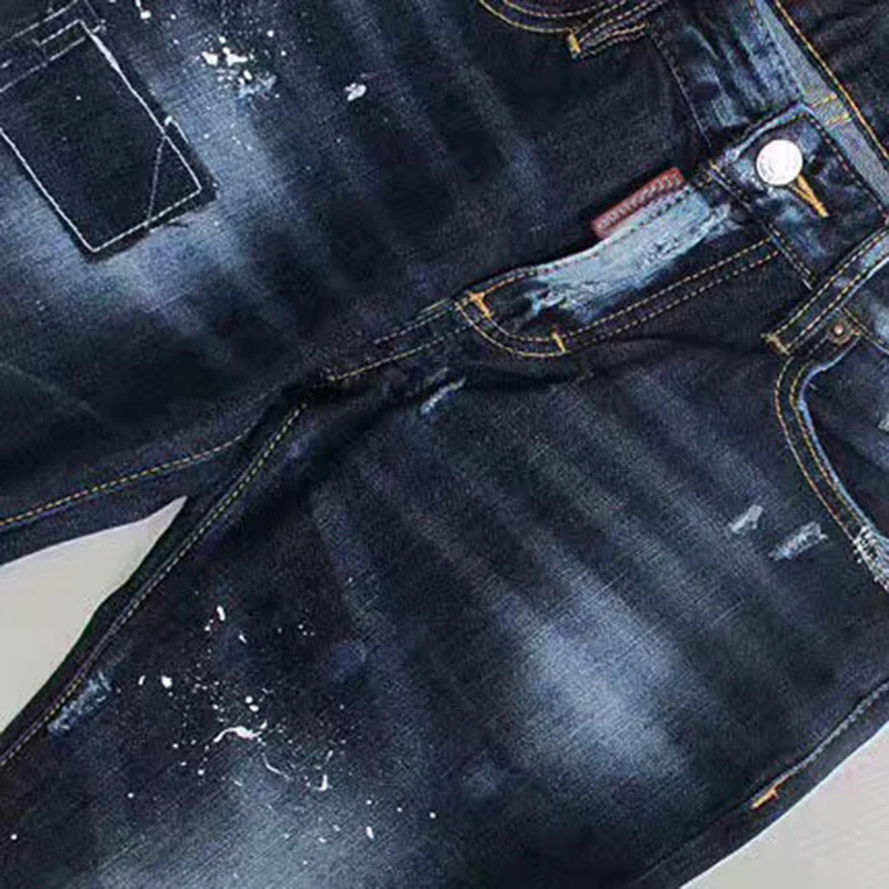 Джинсы женские со средней посадкой рваные модные эластичные джинсы большого