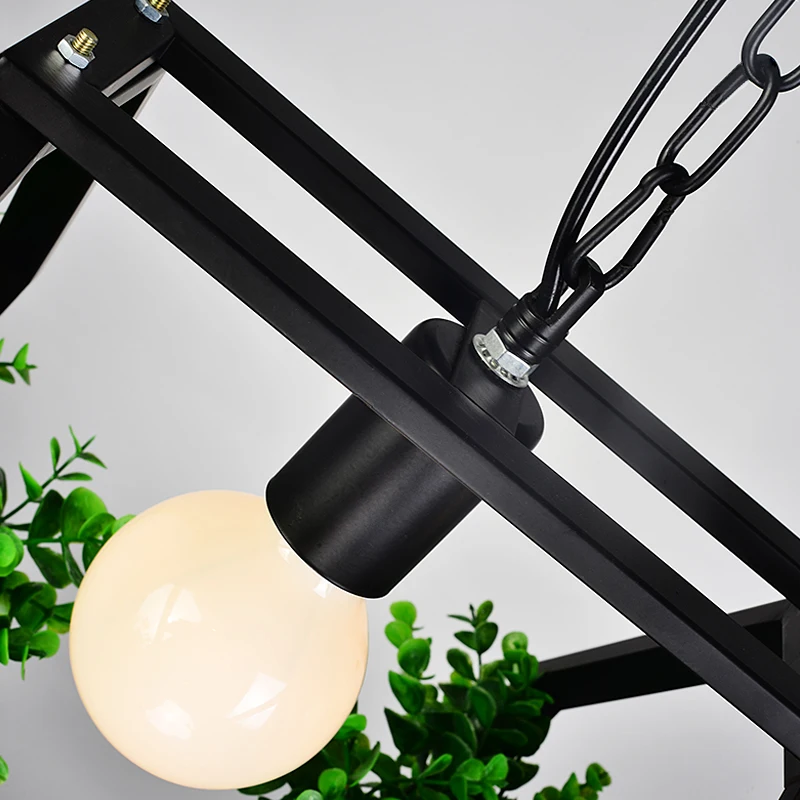 Домашние подвесные светильники железные осветительные лампы черные люстры para sala