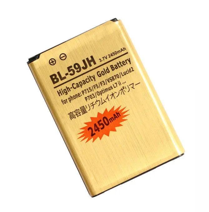 1x2450 мА/ч BL 59JH золото запасная батарея для LG Optimus L7 II двойной P715 F5 F3 VS870 Lucid2 P703 P659 F6 D500