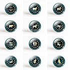 12 созвездий тельца рыбы Овен Лев Знаки зодиака Круглый купол стеклянный изготовление кулонов ювелирные изделия мужчина женщина подарок на день рождения 5 шт.компл.