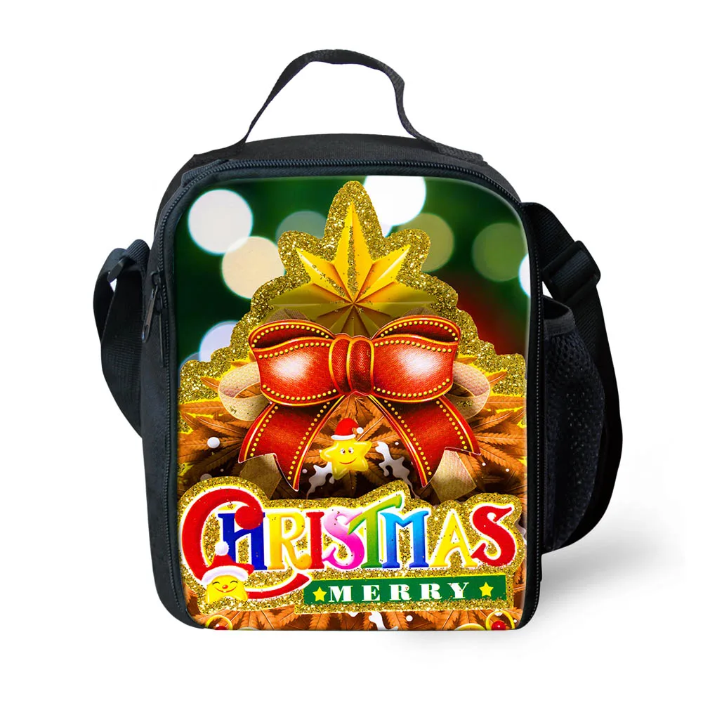 ELVISWORDS Christmas Bags For Children Cute Lunch Bag Thermal Insulated Box Tote Food Picnic Package Best Gift | Багаж и сумки