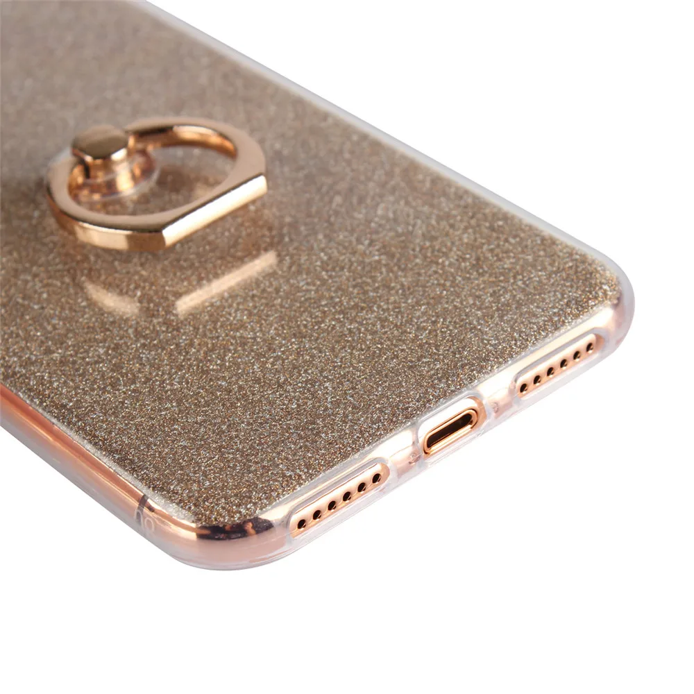 For IPhone 6 6S Case Bling Glitter Crystal Sequins Ring Soft Silicon Phone for 4 4s 5SE 5S 7 8 Plus X XR XS Max Capa |