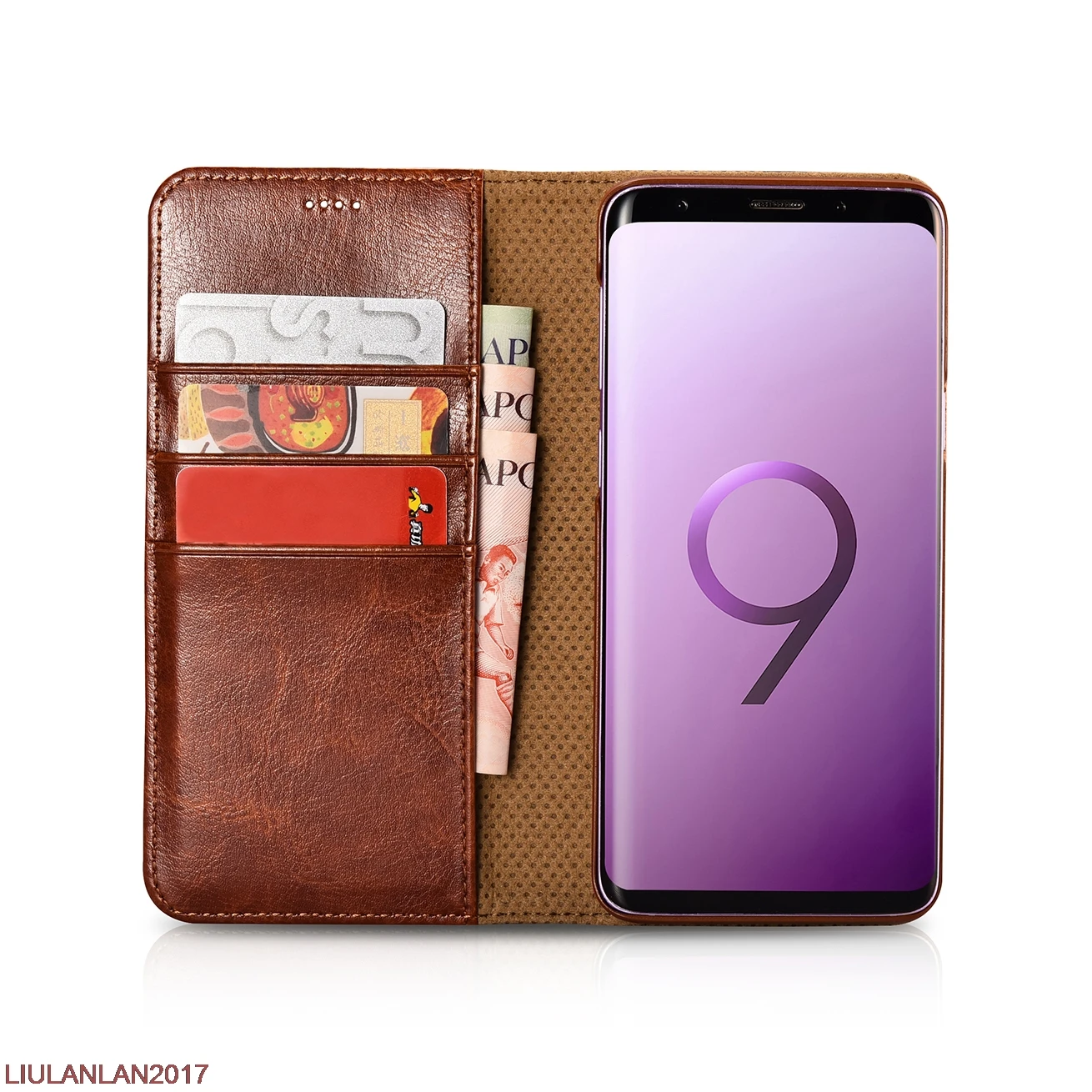 Для мужчин женщин Бизнес плотная чехол для samsung S9 ретро из искусственной кожи