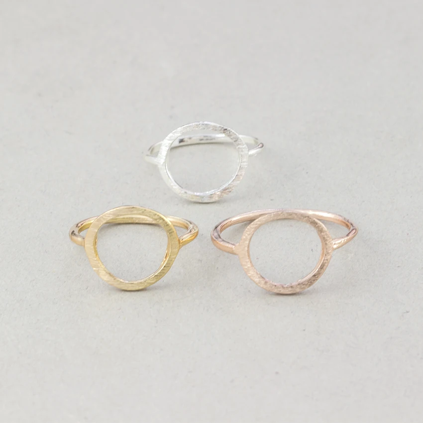 2pcs Simple Geometric Karma Round And Triangle Rings For Women Fashion Jewelry Rose Gold Ring Set Sister Gifts Anillos Mujer bff | Украшения