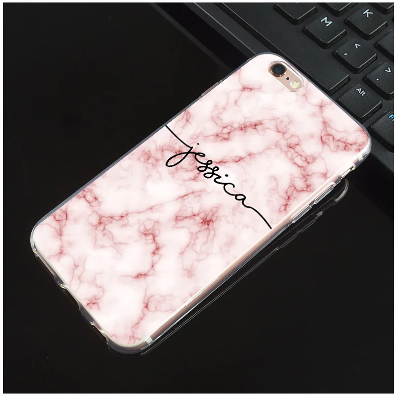 DIY Name Picture Custom Marble Case Cover For iPhone 11 Pro X XR XS Max 5 5s SE 6 6s 7 8 Plus Personalized |