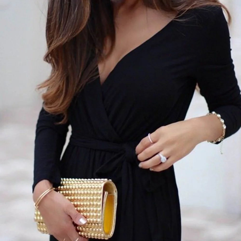 Потрясающее женское вечернее коктейльное бальное платье с V-образным вырезом и