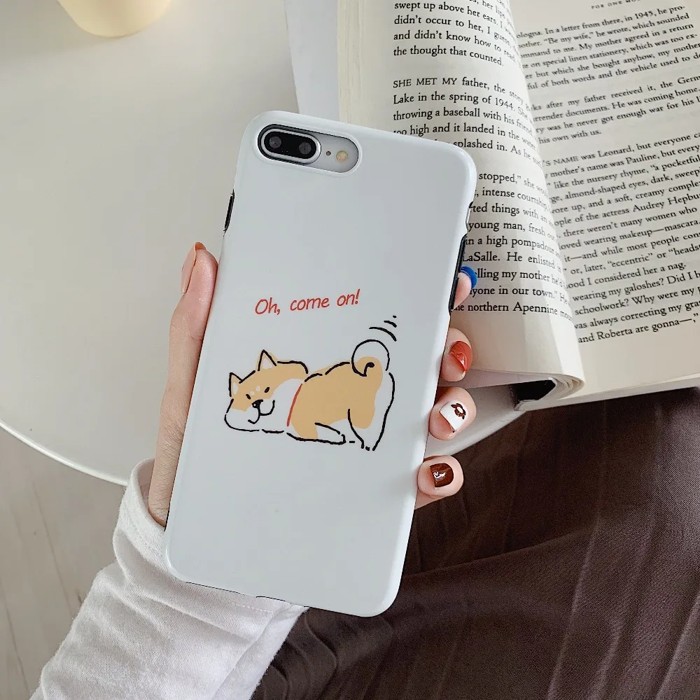 ORYKSZ Cartoon Dinosaur Dog Phone Case For iphone XS Max XR X 6S 6 7 8 Plus Silicone Cases Art Painted Cover |