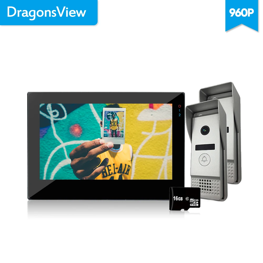 Dragonsview проводной видео телефон двери 7 &quotцветной ЖК дисплей с водонепроницаемый