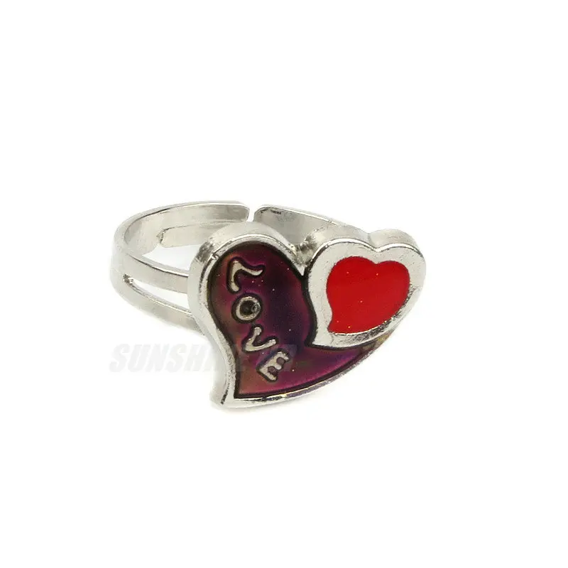 2019 Fine Jewelry Mood Double Heart Love Ring Temperature Changing Color Feeling Party Supplies Emotion Creative Gift | Украшения и
