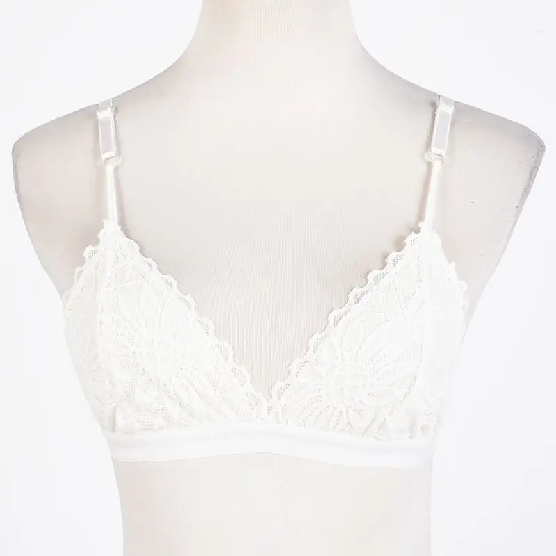 * 2018 черный женский сексуальный бюстгальтер цветочный кружевной без косточек