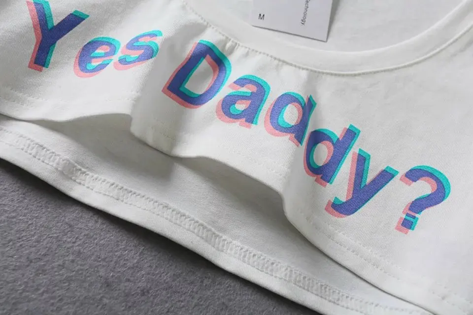 Футболка женская в японском стиле с надписью Yes Daddy | Женская одежда