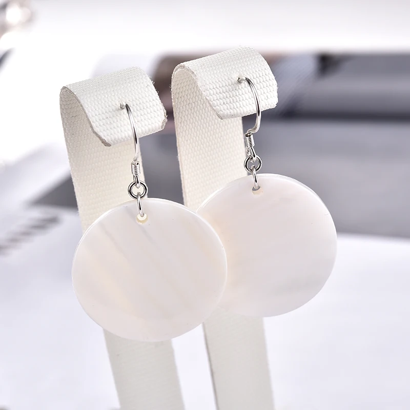 YANDA 925 Silver Round Shell Drop Earrings For Women Charming Bohemia Delicate Hook boucles d'oreilles Wedding Jewelry Girl Gift |