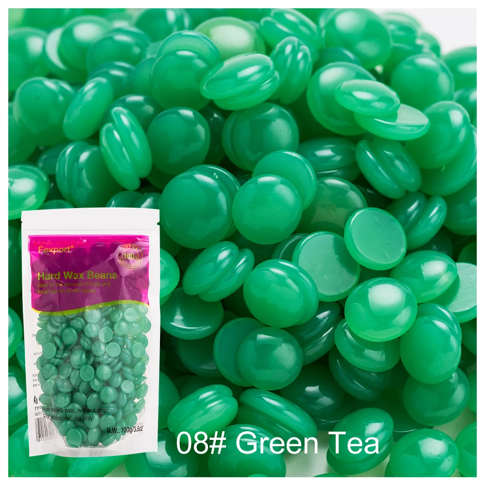 Green Tea 100 г воск для депиляции в гранулах твердый воск для мужчин и женщин бикини удаление волос без полосок твердый воск бисер - Цвет: Green Tea