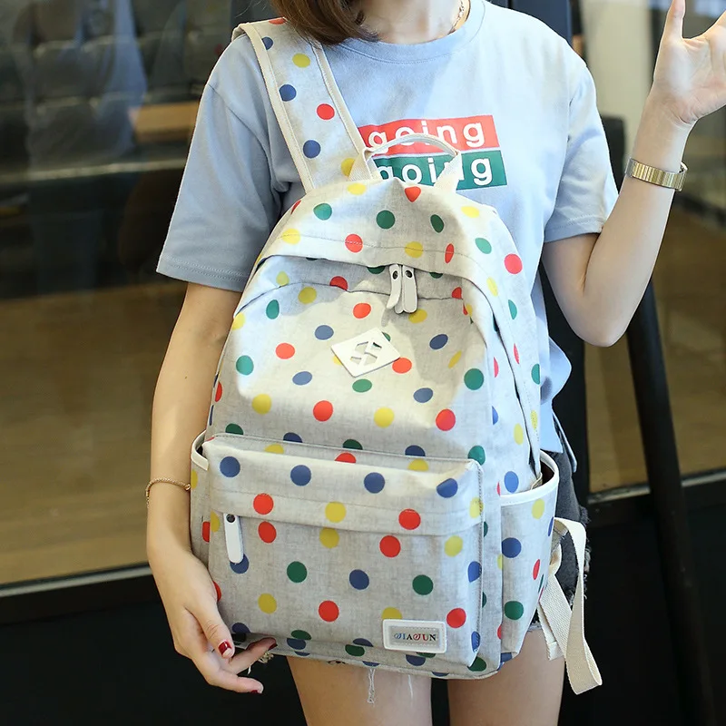 Лучший милый рюкзак в горошек высококачественные розовые милые рюкзаки школьные