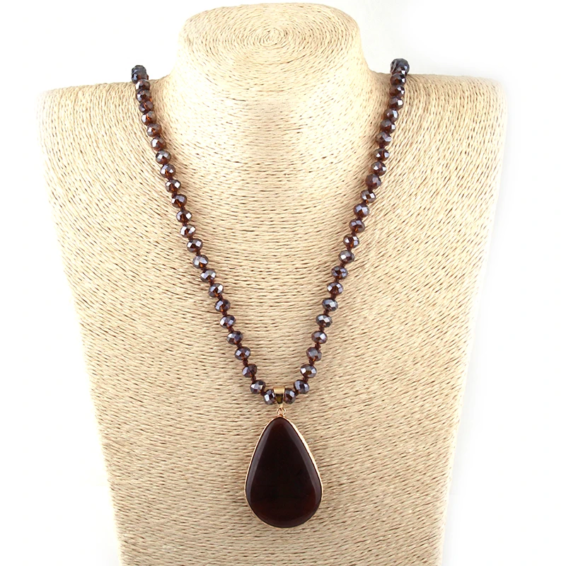 Модные богемные этнические ювелирные изделия стеклянные кристаллы длинный