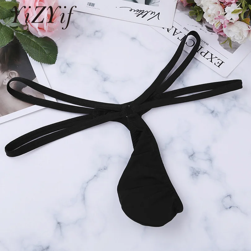 YiZYiF сексуальное нижнее белье для геев мужские стринги бандаж двойной пояс сумка