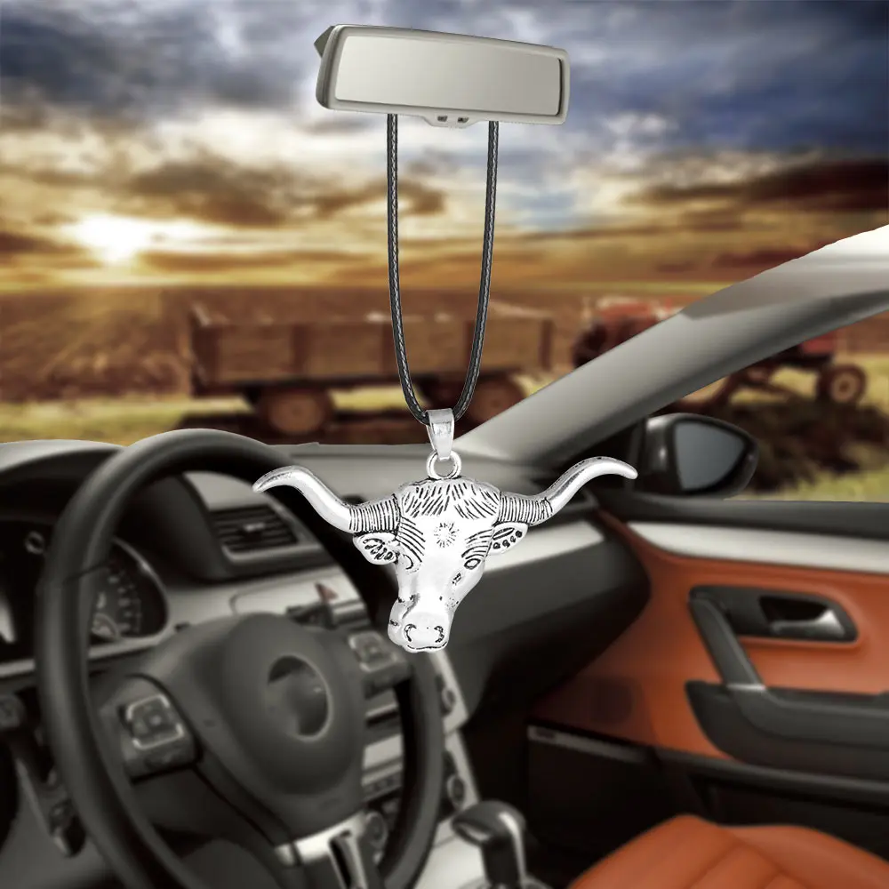 Автомобильная подвеска с головой быка корова украшения внутреннее украшение для