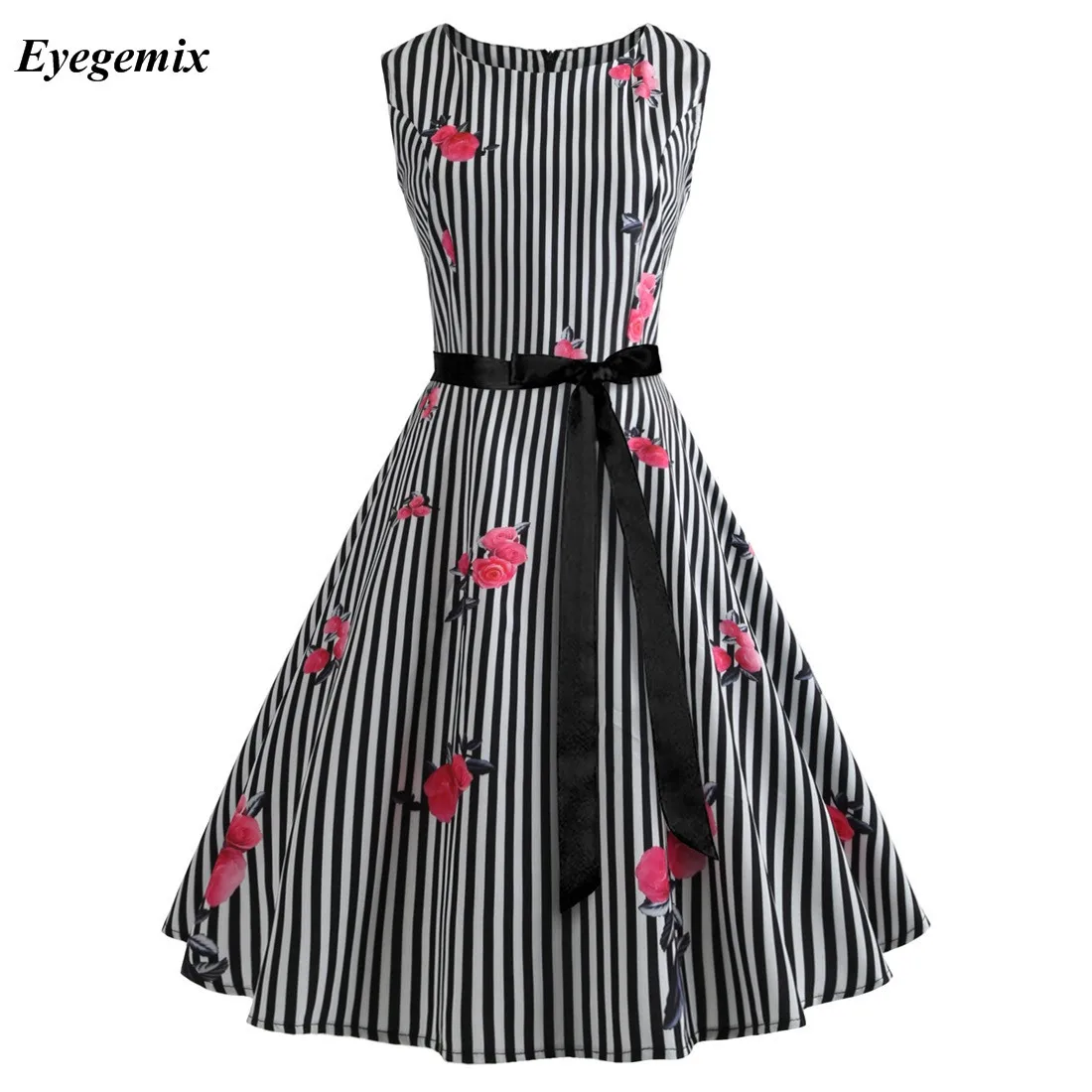 Винтажные Платья с цветочным принтом женские Ретро Пин-Ап платье-пачка Хепберн 50