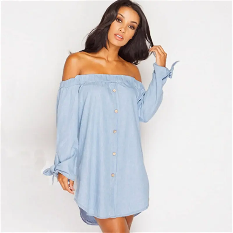S M L XL Dress Women Hot Sale Autumn Fashion Women`s Bra Sexy Long-Sleeve Bow Female One- Shoulder Slash Neck | Женская одежда