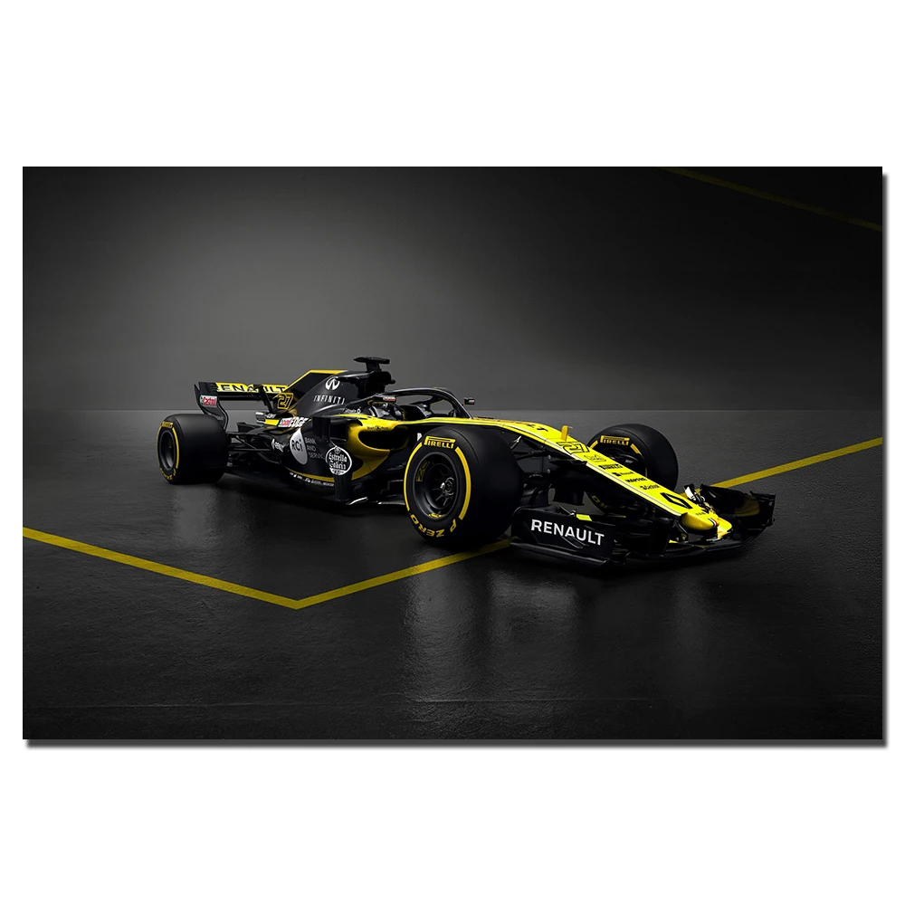 Renault RS18 F1 гоночный автомобиль постер печать на холсте в рамке подвесная Картина