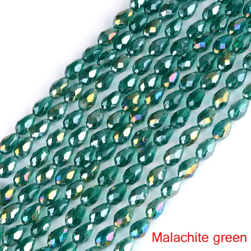 Peacock green 4x6 мм 6x8 мм 8x11 мм 10x15 мм капельница для воды стекло в форме груши бусины Австрийские кристаллы Камни в форме капли Бусины Подходят Набор для изготовления ювелирных украшений вручную - Цвет: Peacock green
