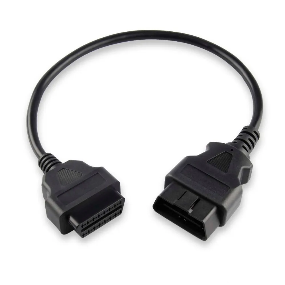 OBD2 16 контактный Удлинительный кабель 30 см Диагностический OBDII адаптер для
