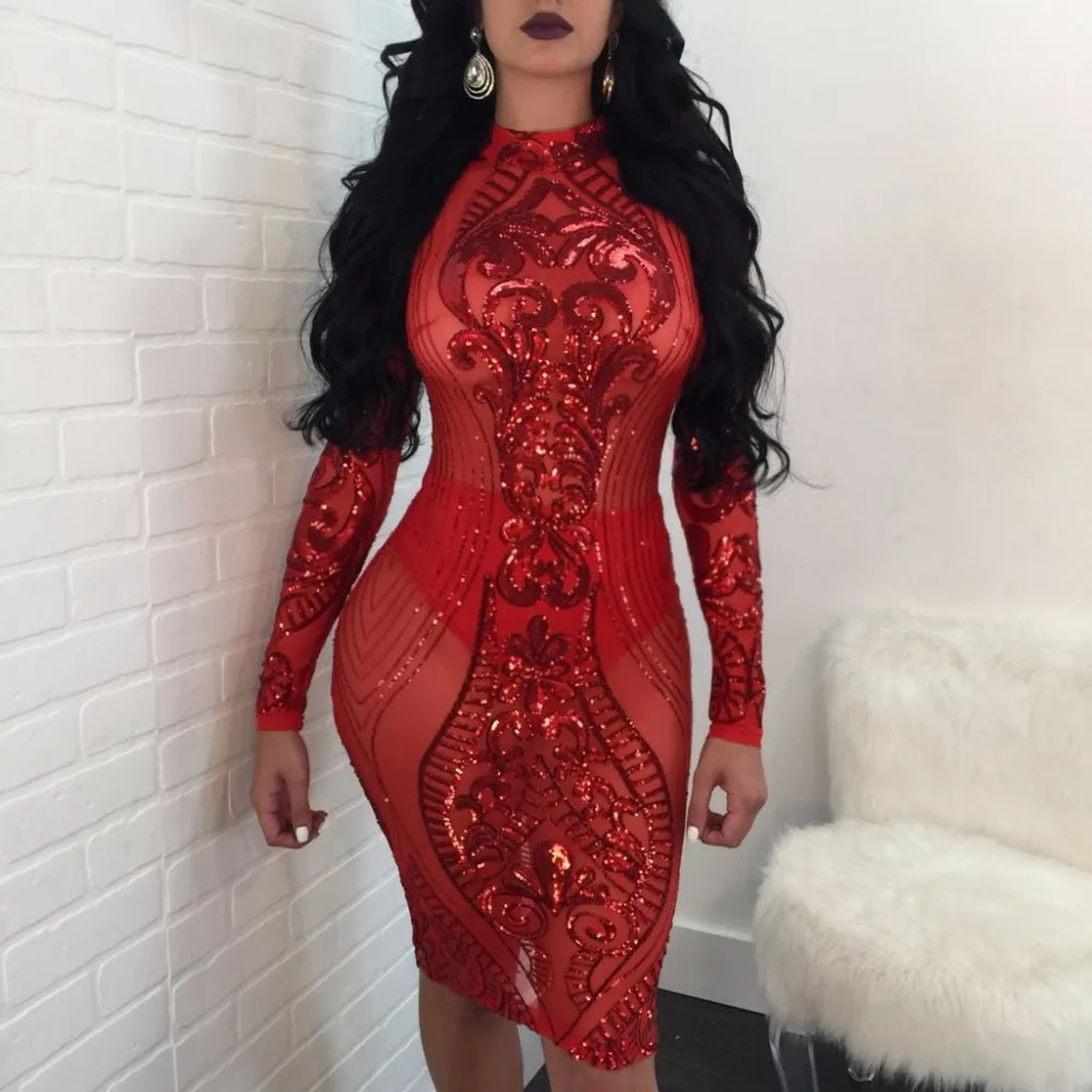 Халат блесток Courte сексуальная сетка прозрачный тюль Bodycon платье для женщин с
