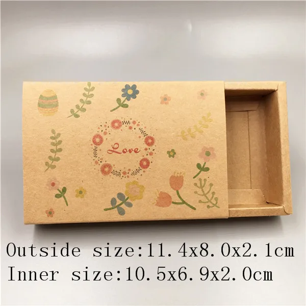 11.4x8.0x2.1cm 1 шт ящик стиль винтажный крафт-картон Свадебная коробка подарочная упаковка коробка для конфет/шоколада/печенья/ремесла/торта - Цвет: 11.4x8.0x2.1cm