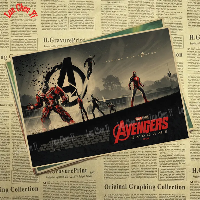 Marvel Фильм Мстители: эндшпиль крафт-бумага плакат художественный напечатанный номер живопись наклейки на стену
