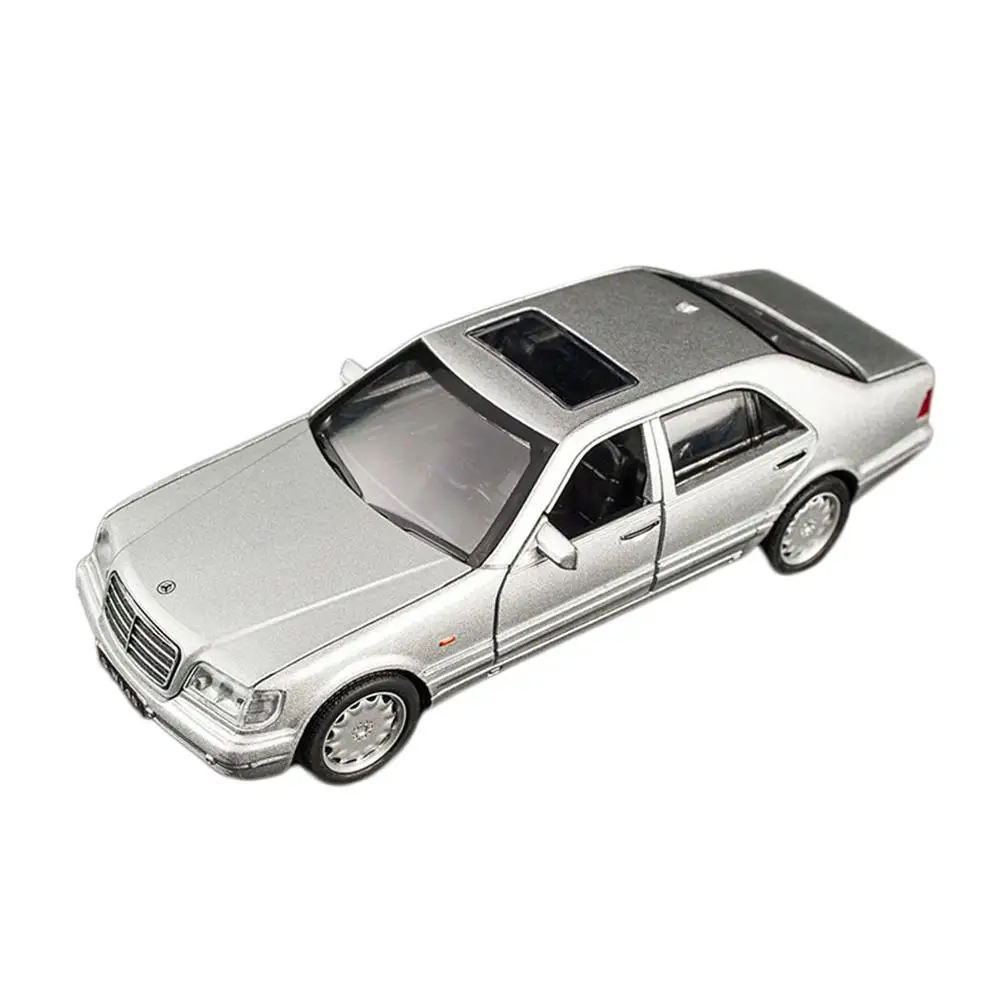 1:32 Mercedes-Benz S-W140 модель автомобиля из сплава звуковой светильник вытяжной игрушечный автомобиль подарки для детей - Цвет: White