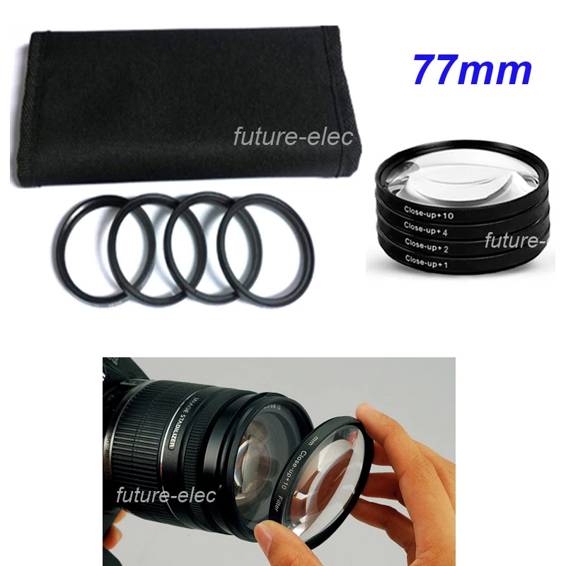 77mm 77 mm 4 Close-up Filter Lenses +1 +2 +4 +10 For Canon Nikon Sony Olympus Pentax Panasonic Fuji DSLR Digital SLR Camera Lens |