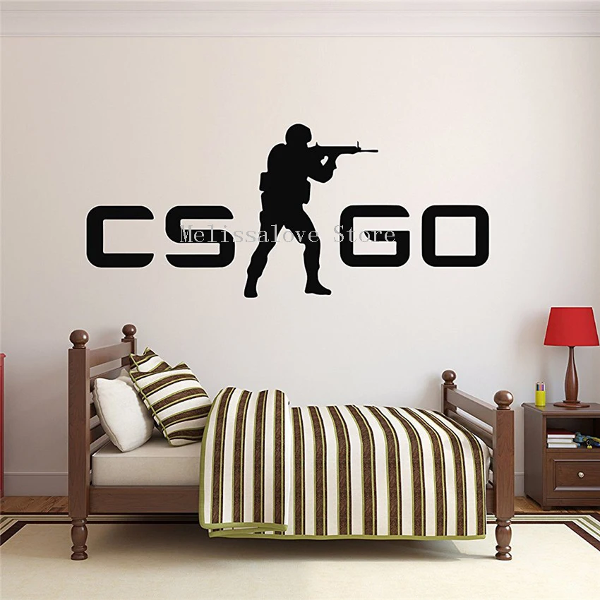 3D Counter-Strike CS GO Logo Wall Stickers Game Emblem Vinyl Art Murals Vinilos Pardeds Home Decoration Removable YY389 | Дом и сад